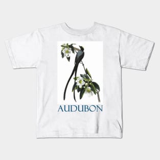 Fork Tailed Flycatcher by John James Audubon Kids T-Shirt